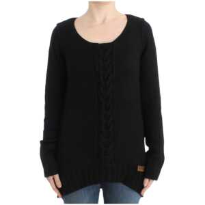 Cavalli Alluring Black Knitted Crew Neck Sweater