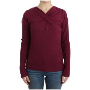 Cavalli Elegant Purple Keyhole Wool Sweater
