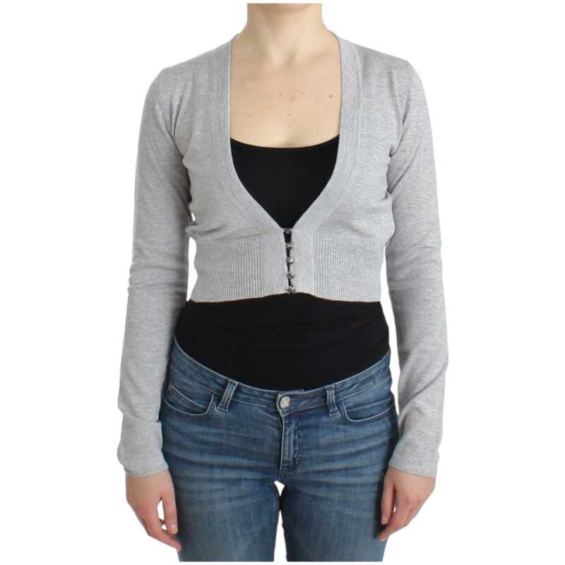 Cavalli Cropped Virgin Wool Cardigan in Chic Gray, theFeinheit