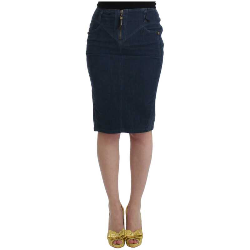 Cavalli Elegant Blue Pencil Skirt, theFeinheit