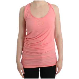 Cavalli Chic Pink Cotton Blend Tank Top
