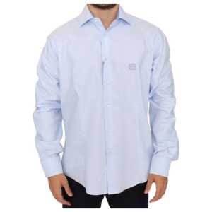 Cavalli Elegant Light Blue Italian Cotton Shirt