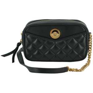 Versace Elegant Small Black Leather Crossbody Bag