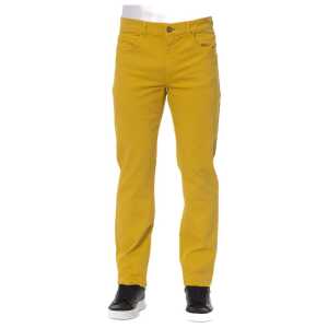 Trussardi Jeans Yellow Cotton Men Pants