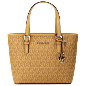 Michael Kors Jet Set Cider PVC Leather XS Carryall Top Zip Tote Bag Purse