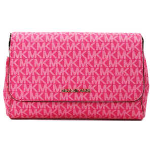 Michael Kors Jet Set Medium Electric Pink Convertible Pouchette Crossbody Bag