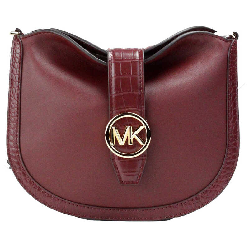 Michael Kors Gabby Small Dark Cherry Leather Foldover Hobo Crossbody Bag, theFeinheit