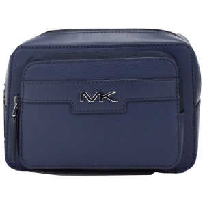 Michael Kors Cooper Small Navy Blue Smooth Leather Double Zip Belt Bag