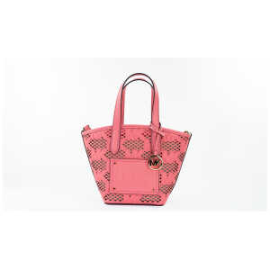 Michael Kors Kimber Small Tea Rose Leather 2-in-1 Zip Tote Messenger Bag Purse