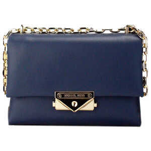 Michael Kors Cece Small Navy Vegan Leather Convertible Flap Crossbody Bag