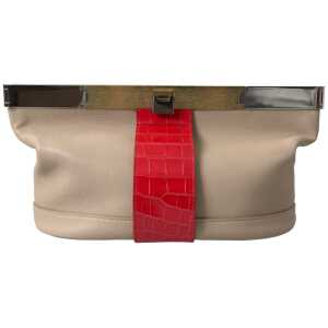 Balenciaga Two Tone Exotic Leather Clutch