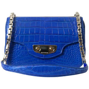 Balenciaga Alligator Skin Mini Shoulder Bag - Elegant Blue