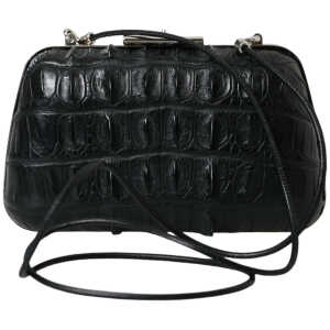 Balenciaga Elegant Crocodile Leather Evening Clutch