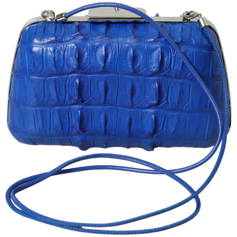 Balenciaga Electric Blue Crocodile Skin Clutch, theFeinheit