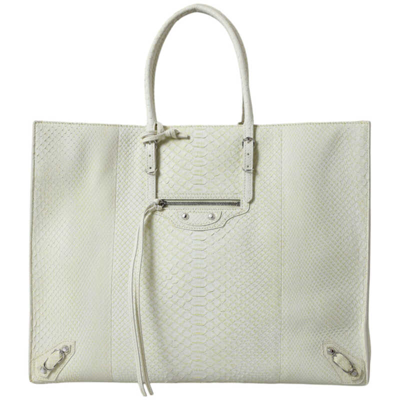 Balenciaga Chic Python Leather Tote in White &amp; Yellow, theFeinheit