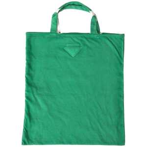 Prada Elegant Green Fabric Tote Bag