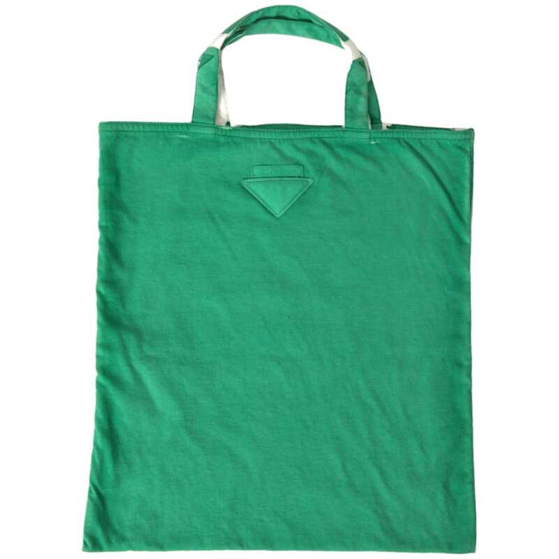 Prada Green Jersey Fabric Logo Shoulder Shopping Tote Shopping Bag, theFeinheit