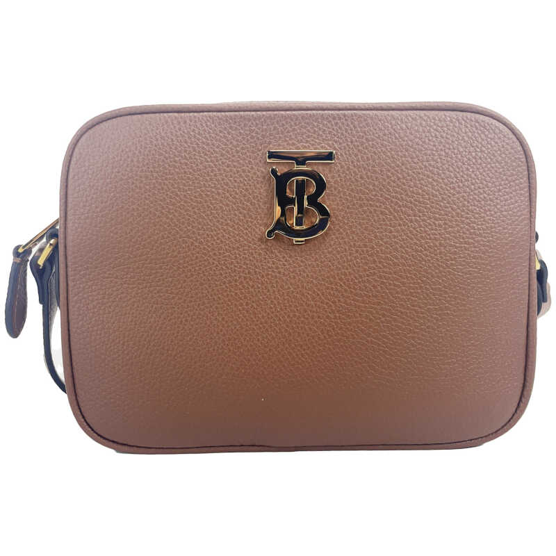 Burberry Small Leather Tan Camera Crossbody TB Logo Bag, theFeinheit