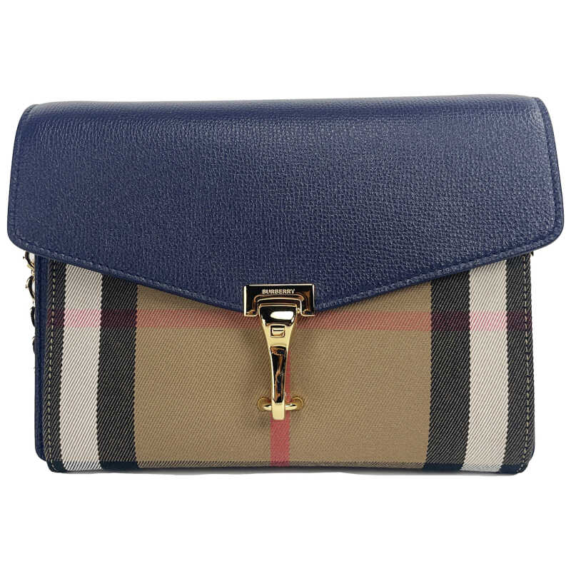 Burberry Macken Small Regency Blue House Check Leather Crossbody Bag, theFeinheit