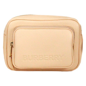 Burberry Small Branded Peach Pink Grainy Leather Camera Crossbody Bag