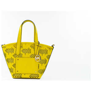 Michael Kors Kimber Small Daffodil Leather 2-in-1 Zip Tote Messenger Bag Purse