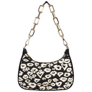 Michael Kors Cora Medium Heart Print PVC Zip Pouchette Crossbody Bag