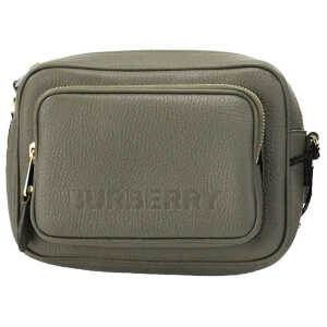 Burberry Small Branded Dark Fern Green Grainy Leather Camera Crossbody Bag