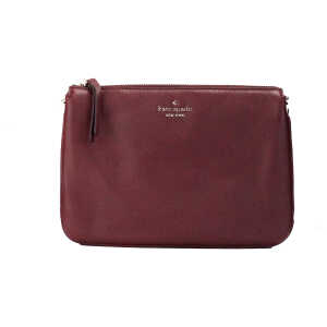 Kate Spade Jackson Cherrywood Leather Triple Gusset Crossbody Handbag Purse