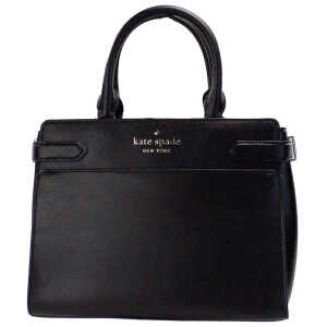 Kate Spade Staci Medium Black Saffiano Leather Crossbody Satchel Bag Handbag
