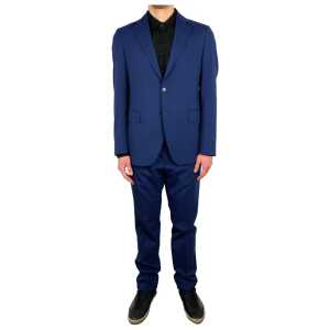Aquascutum Elegant Blue Wool Blend Two-Piece Suit