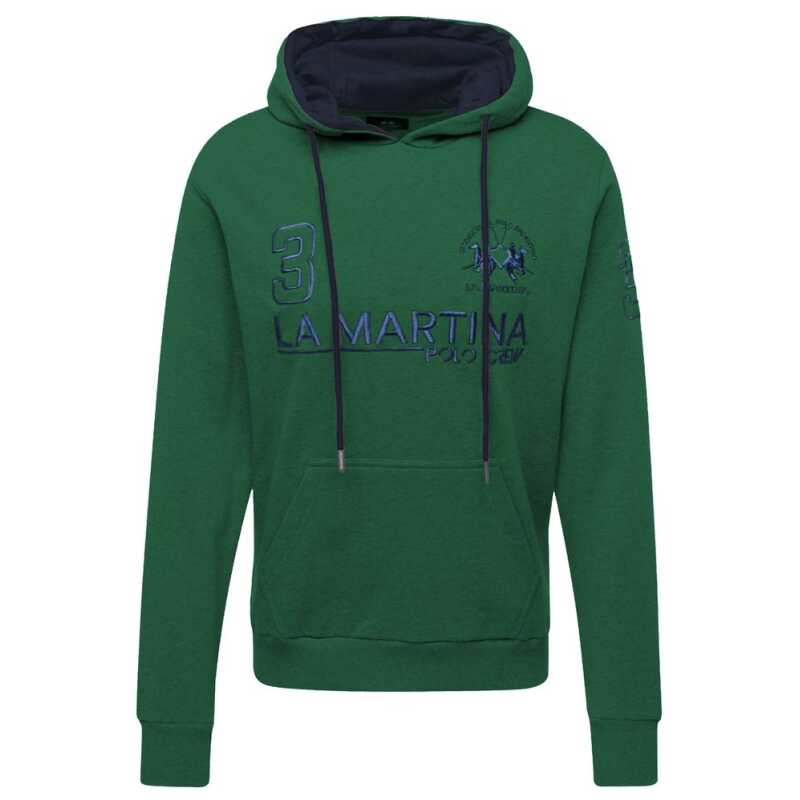 La Martina Elegant Green Hooded Cotton Sweatshirt, theFeinheit
