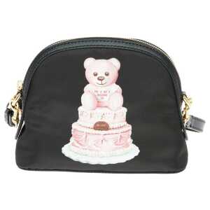 Moschino Couture Chic Teddy Bear Print Clutch with Calfskin Strap