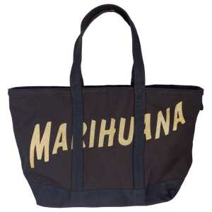 Palm Angels Chic Black Cotton Shoulder Bag