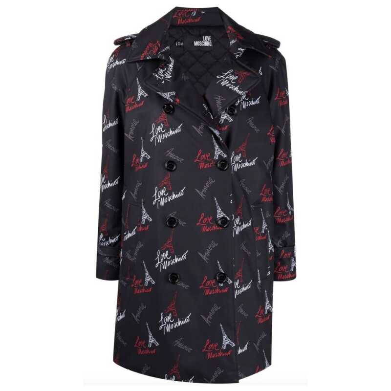 Love Moschino Black Polyester Women Coat, theFeinheit