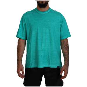 Dsquared² Light Green Cotton Linen Short Sleeves T-shirt