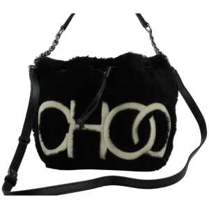 Jimmy Choo Black Leather Top Handle and Shoulder Bag