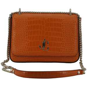 Jimmy Choo Amber Orange Leather Shoulder Bag