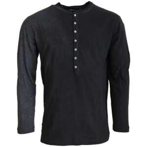 Dsquared² Black Cotton Linen Long Sleeves Pullover Sweater