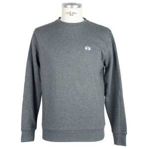 La Martina Gray Cotton Men Sweater