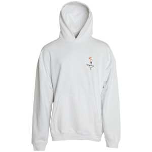 Balenciaga White Cotton Logo Hooded Pullover Sweatshirt Sweater