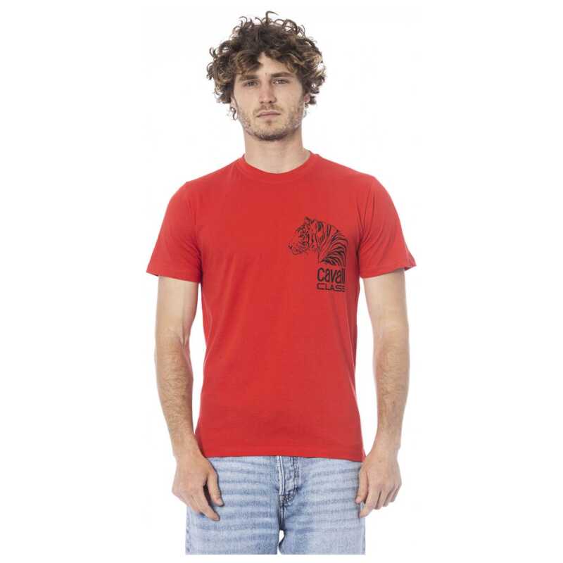 Cavalli Class Red Cotton Men T-Shirt, theFeinheit