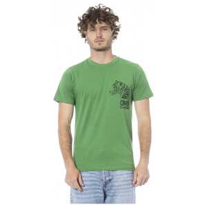 Cavalli Class Green Cotton Men T-Shirt