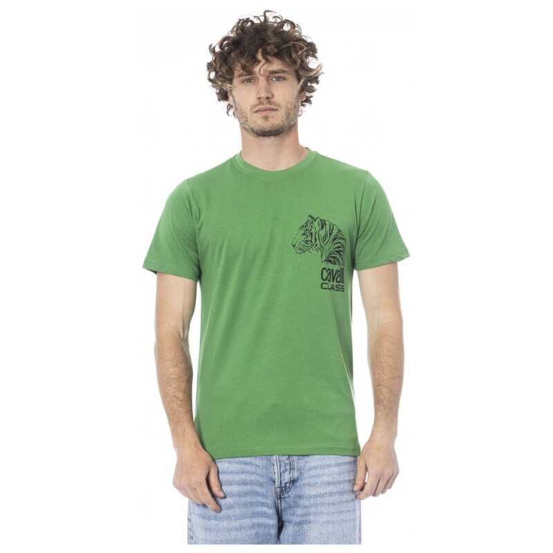 Cavalli Class Green Cotton Men T-Shirt, theFeinheit