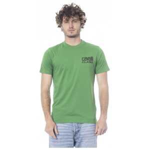 Cavalli Class Green Cotton Men T-Shirt