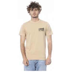 Cavalli Class Beige Cotton Men T-Shirt