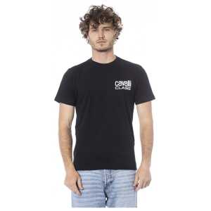 Cavalli Class Black Cotton Men T-Shirt