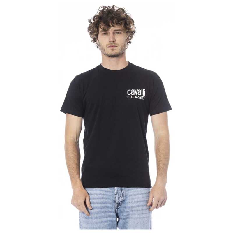 Cavalli Class Black Cotton Men T-Shirt, theFeinheit