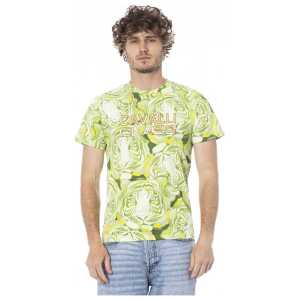Cavalli Class Green Cotton Men T-Shirt
