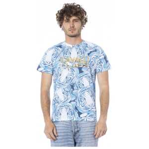 Cavalli Class Light Blue Cotton Men T-Shirt