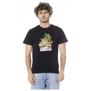 Cavalli Class Black Cotton Men T-Shirt